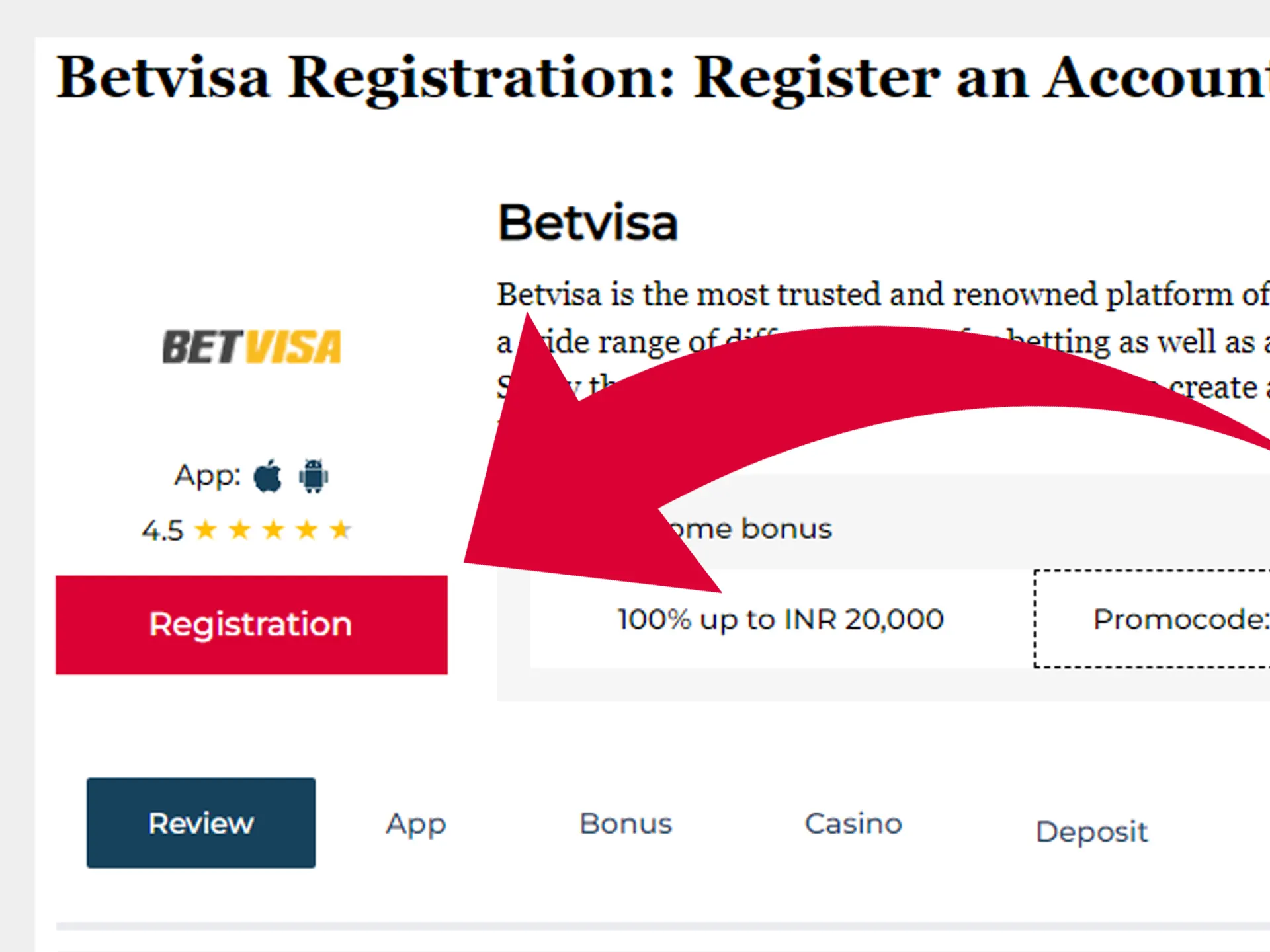 2. Hướng Dẫn Đăng Ký Betvisa